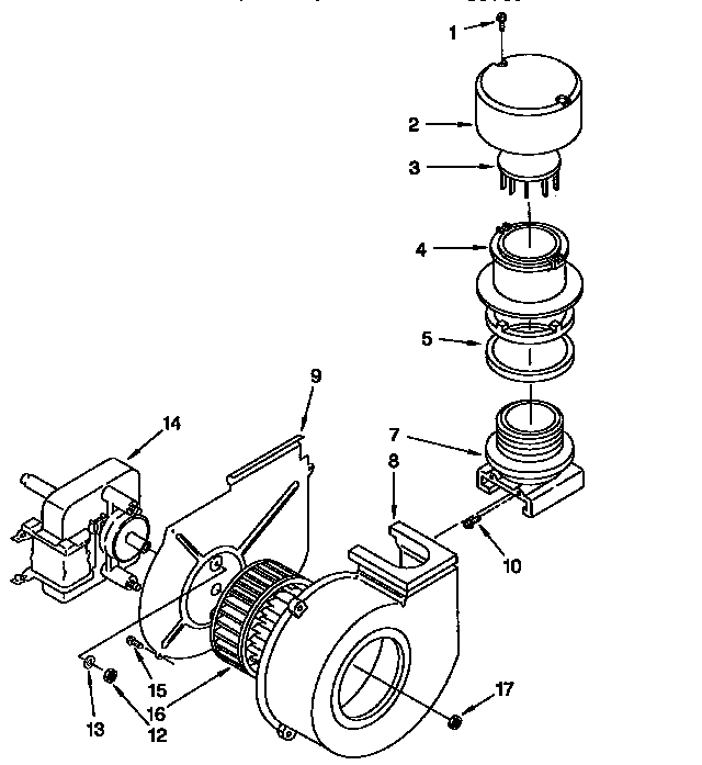 Kenmore 665KUDI23HB0 blower parts diagram