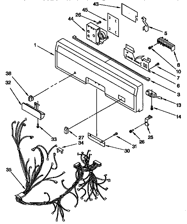 Kenmore 665KUDI23HB0 control panel parts diagram