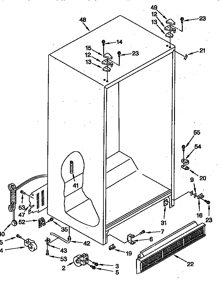 Whirlpool ED22DCXBB00 cabinet diagram