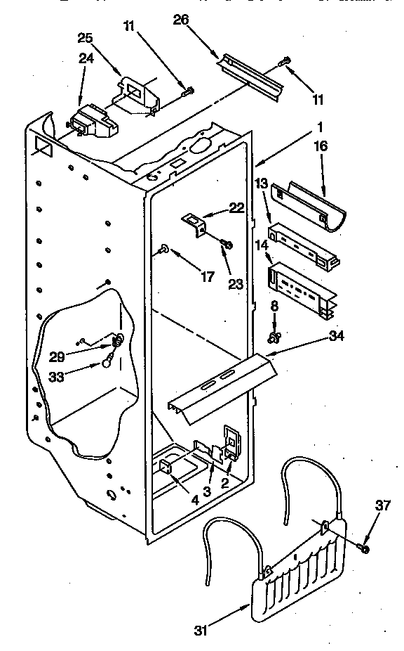 Whirlpool ED22DCXBB00 refrigerator liner diagram