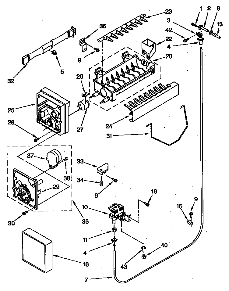 Whirlpool ED22DCXBB00 icemaker diagram