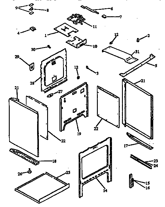 Amana ARH660E-P1167404SE cabinet assembly diagram