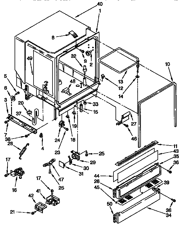 Kenmore 6651684990 tub assembly parts diagram
