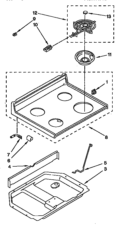 Kenmore 664RF3020XYW0 cooktop diagram