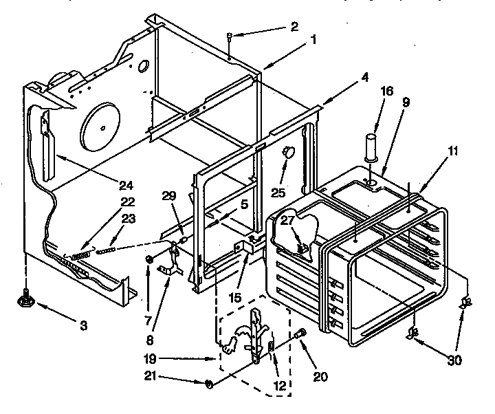 Kenmore 664RF3020XYW0 internal oven diagram