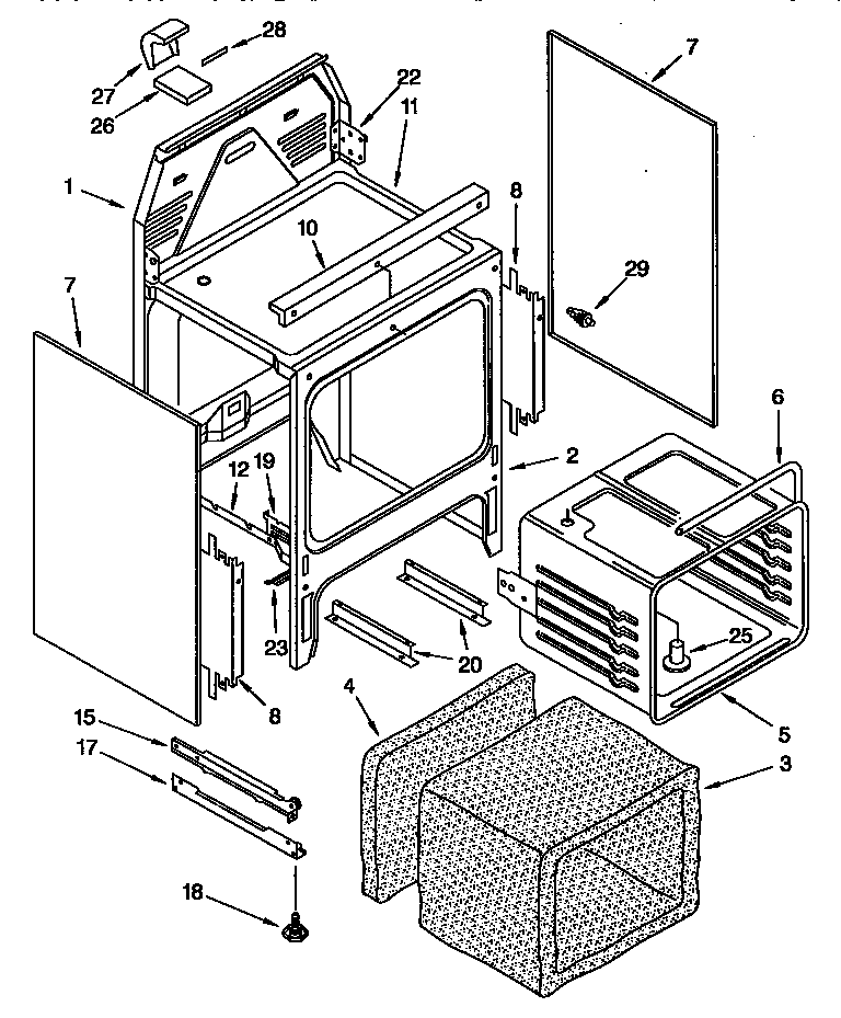 Kenmore 664KERH507YBL0 oven chassis diagram