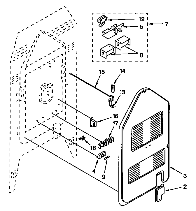 Kenmore 664KERH507YBL0 rear chassis diagram