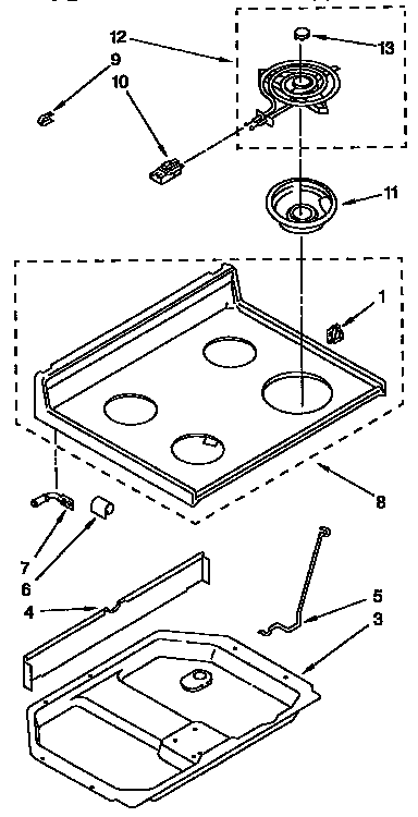 Kenmore 664RF3020XYW2 cooktop diagram
