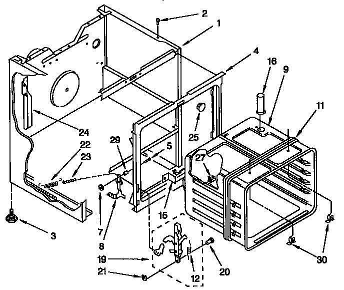 Kenmore 664RF3020XYW2 internal oven diagram