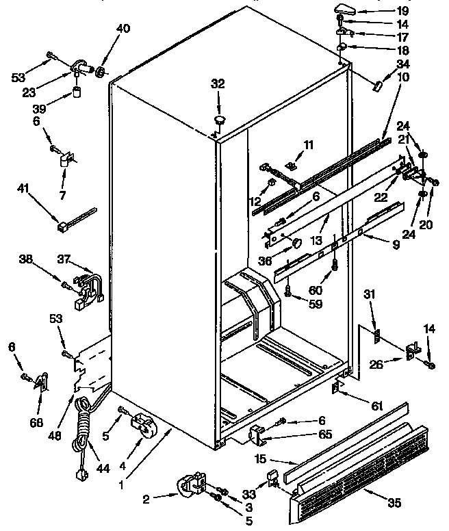 Whirlpool ET25DMXBW00 cabinet diagram