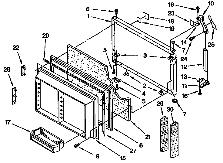 Whirlpool ET25DMXBW00 freezer door diagram