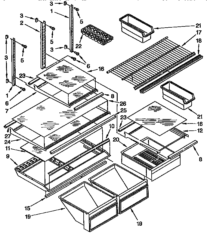 Whirlpool ET22PKXAN00 shelf diagram