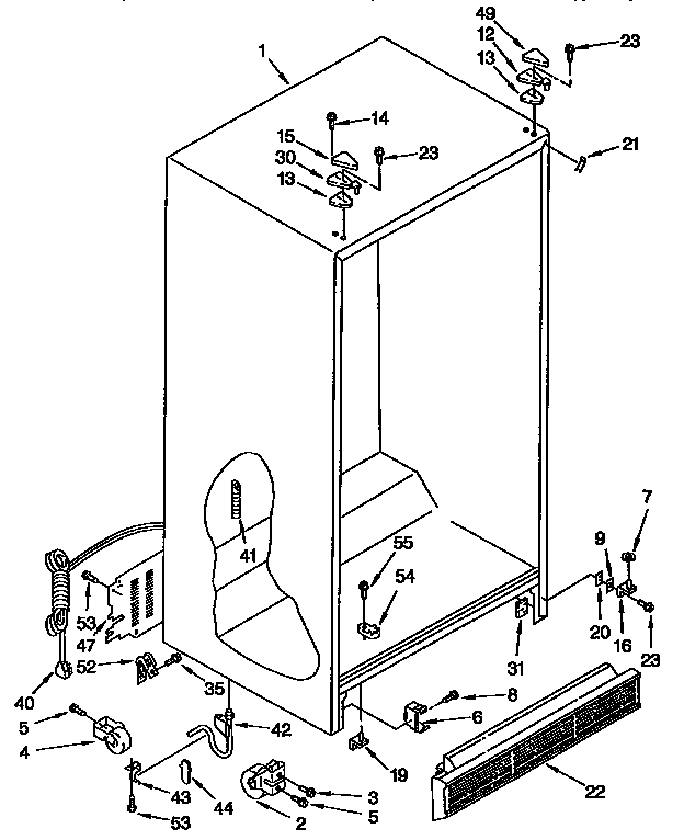 KitchenAid KSPS22QBWH00 cabinet parts diagram