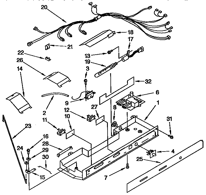 KitchenAid KSPS22QBWH00 control parts diagram