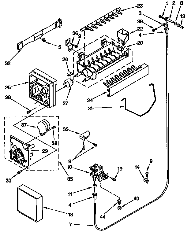 KitchenAid KSPS22QBWH00 icemaker parts diagram