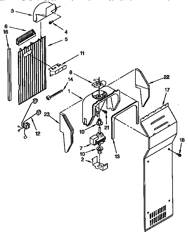 KitchenAid KSPS22QBWH00 air flow parts diagram