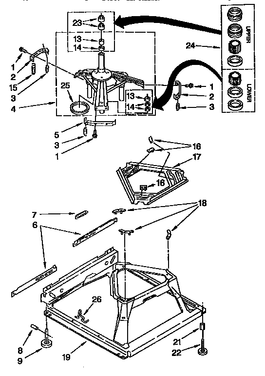 Whirlpool LSR7233BWO machine base diagram