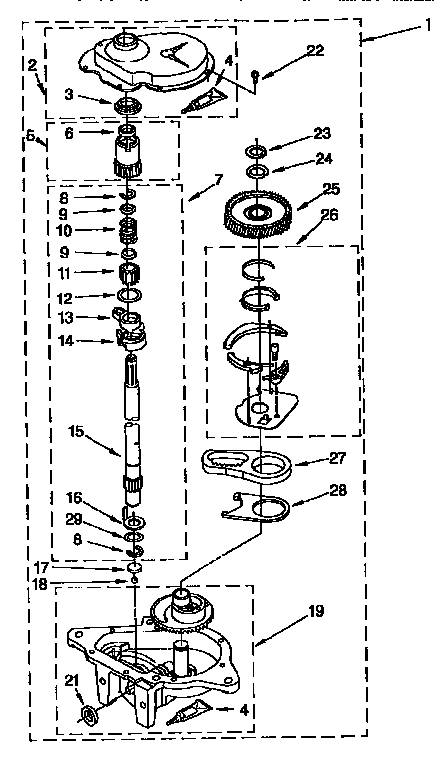 Whirlpool LSR7233BWO gearcase diagram