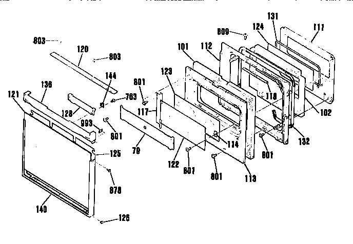 Kenmore 9114703992 oven door diagram