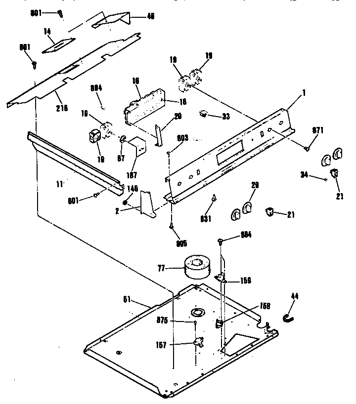Kenmore 9114672994 control panel section diagram