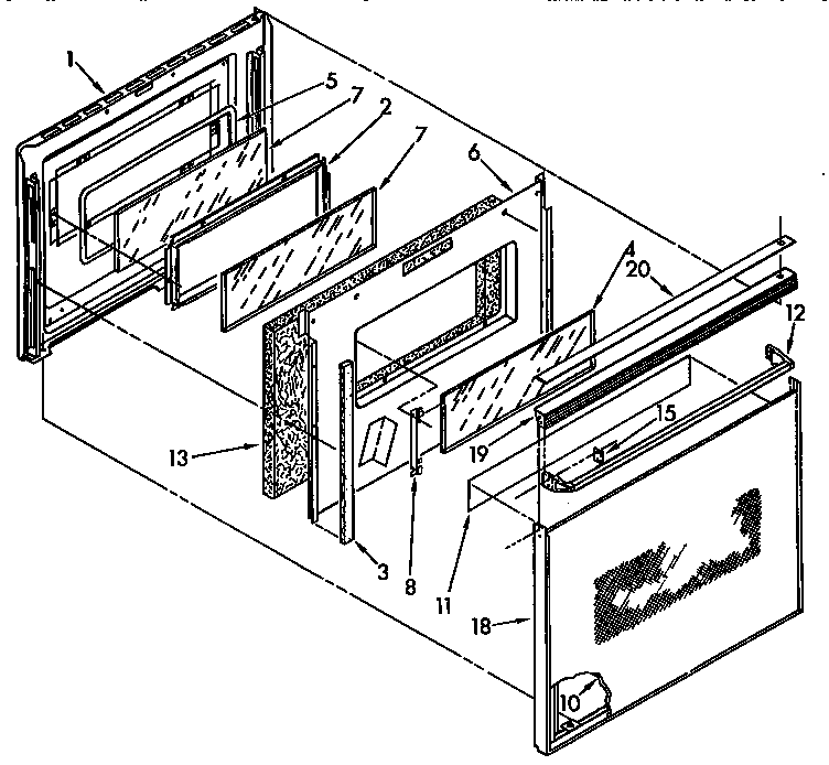 KitchenAid KEDS200YBL1 door diagram