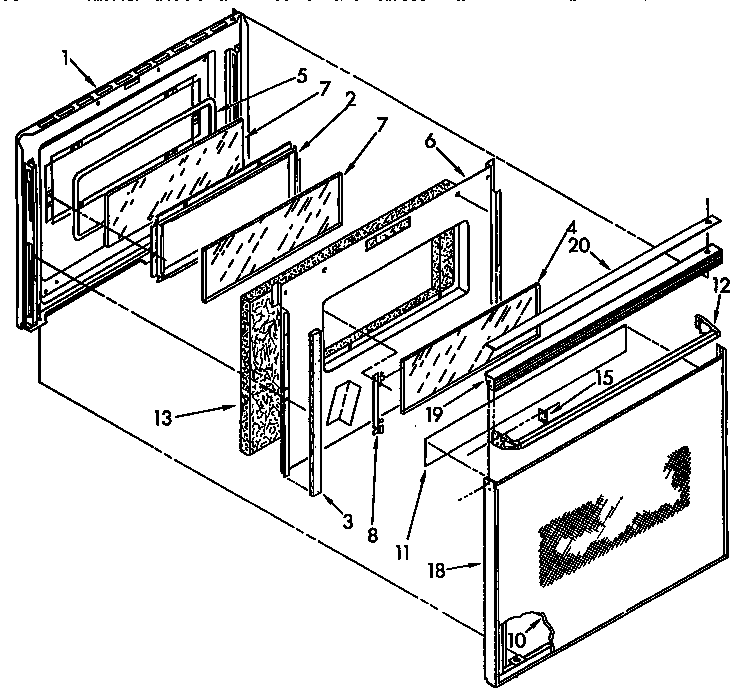 KitchenAid KEDS200YBL2 door diagram