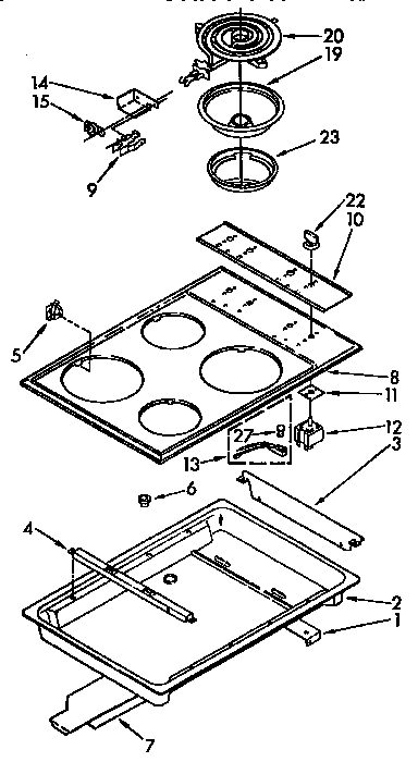 KitchenAid KEDS207YAL2 cooktop diagram