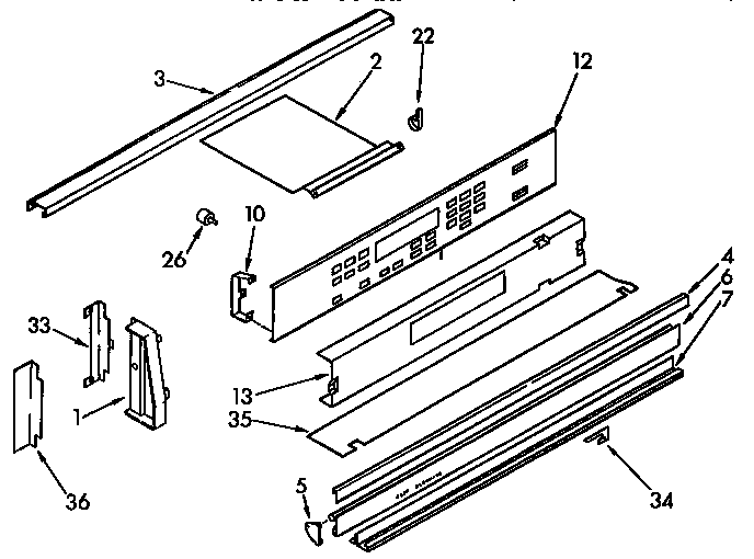 KitchenAid KEDS207YAL2 control panel diagram