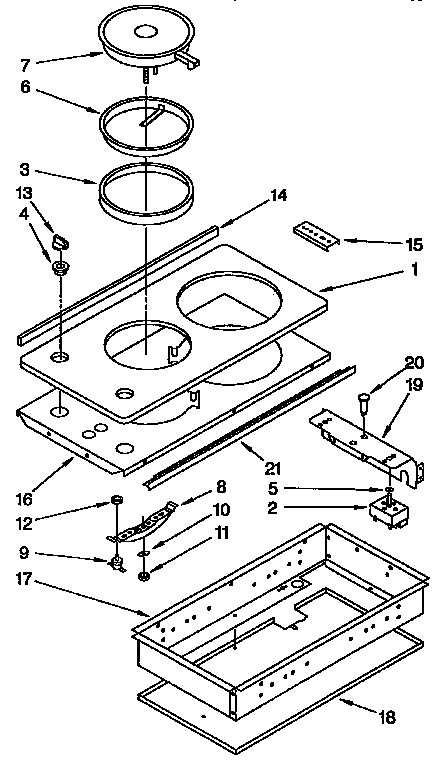KitchenAid KECT025YBL0 cooktop diagram