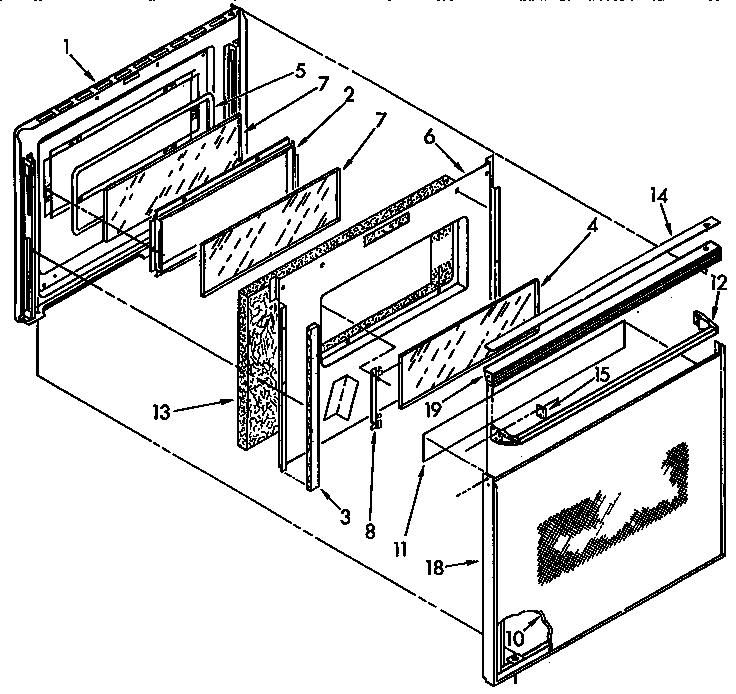 KitchenAid KEDS207AL1 door diagram