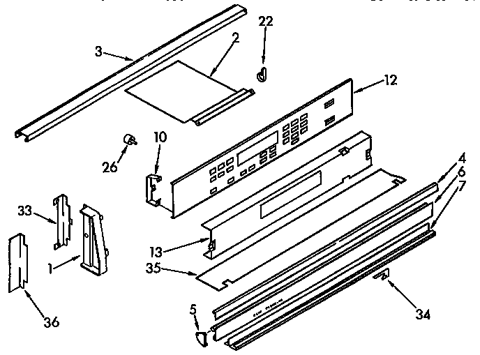 KitchenAid KEDS207AL1 control panel diagram