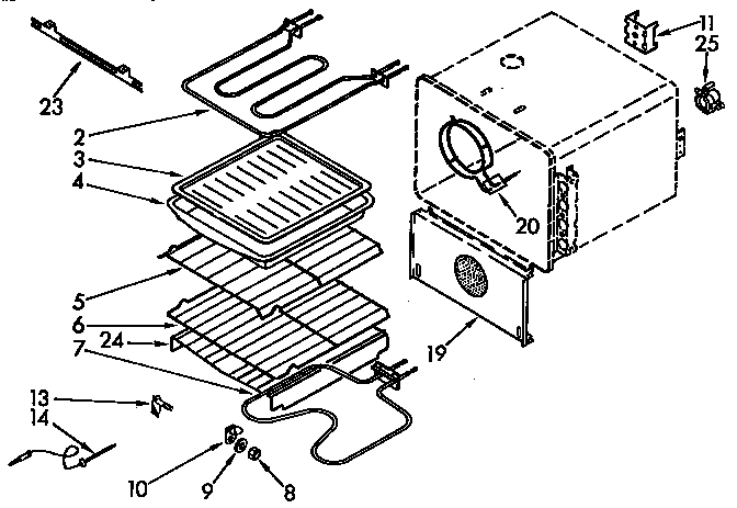 KitchenAid KEDS207AL1 internal oven diagram