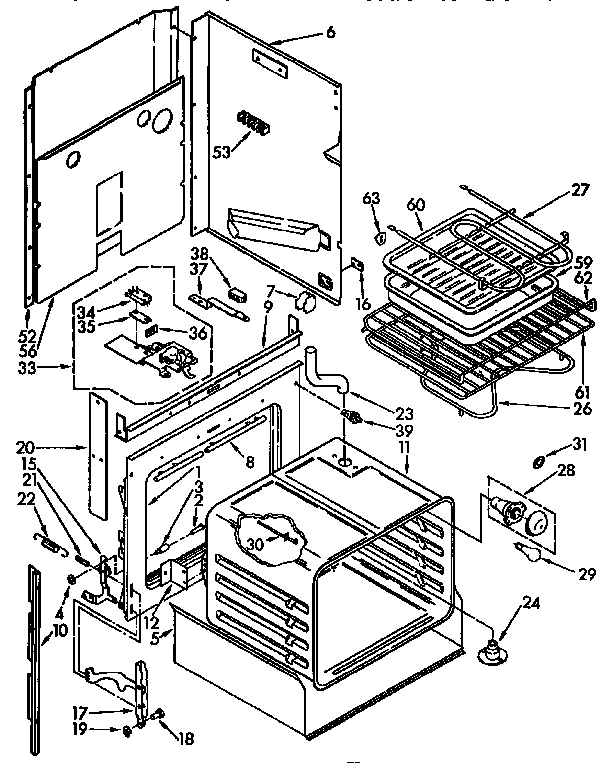 KitchenAid KEDC205YBL2 oven diagram