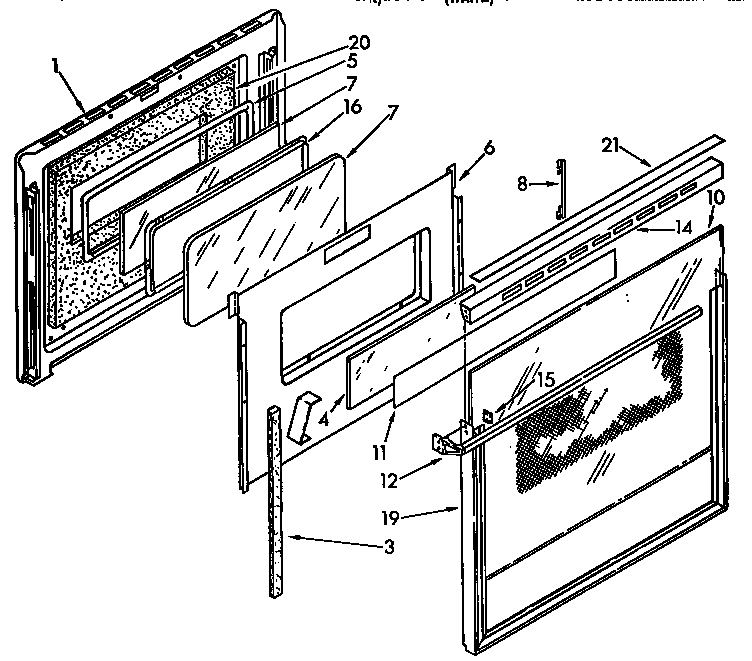 KitchenAid KEDC205YBL2 door diagram