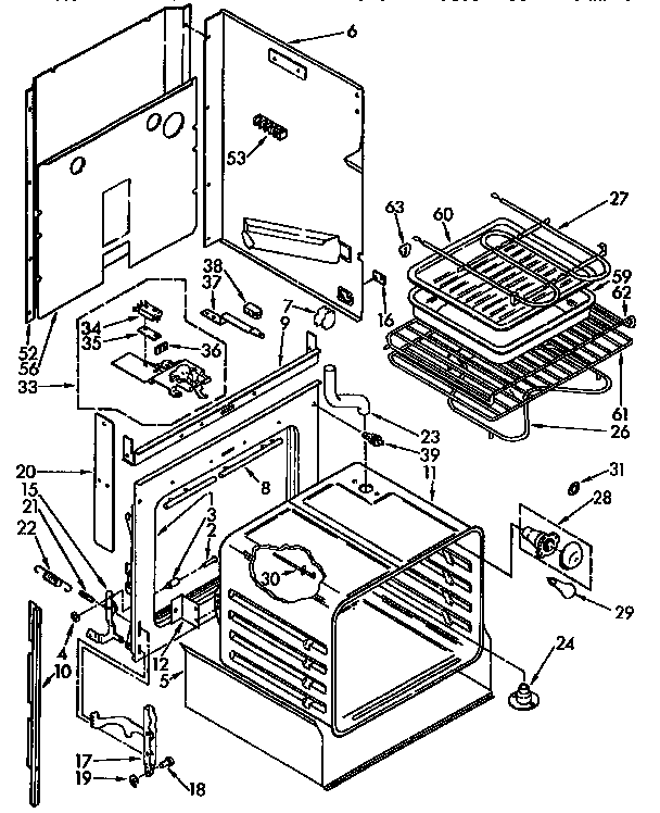 KitchenAid KEDC205YBL1 oven diagram