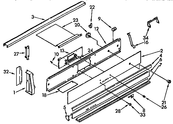 KitchenAid KEDC205YBL1 control panel diagram