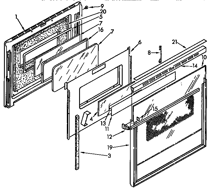 KitchenAid KEDC205YBL1 door diagram