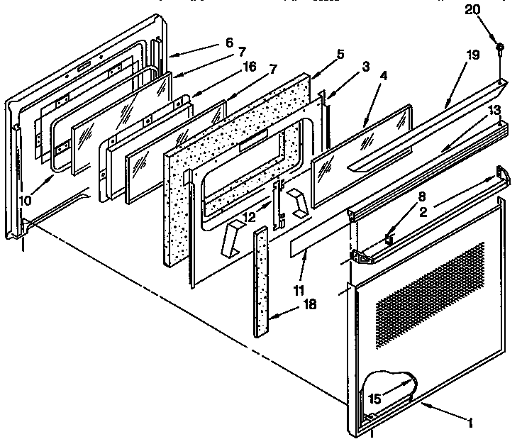 Kenmore 6654098450 door diagram