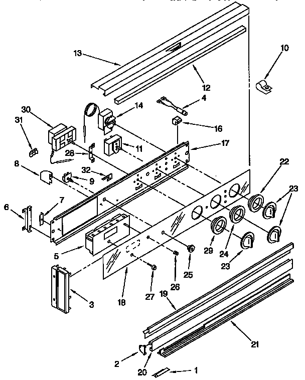 Kenmore 6654428450 control panel diagram