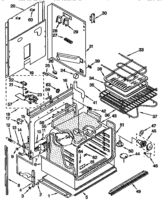 Kenmore 6654428450 upper oven diagram