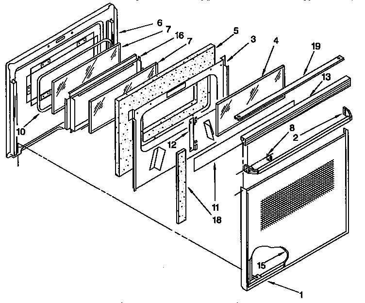Kenmore 6654428450 upper oven door diagram