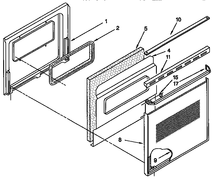 Kenmore 6654428450 lower oven door diagram