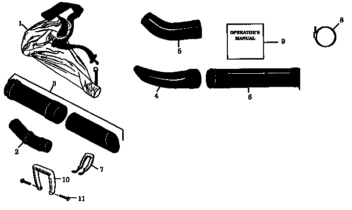 Craftsman 358797990 vacuum tube/blower tube assembly diagram