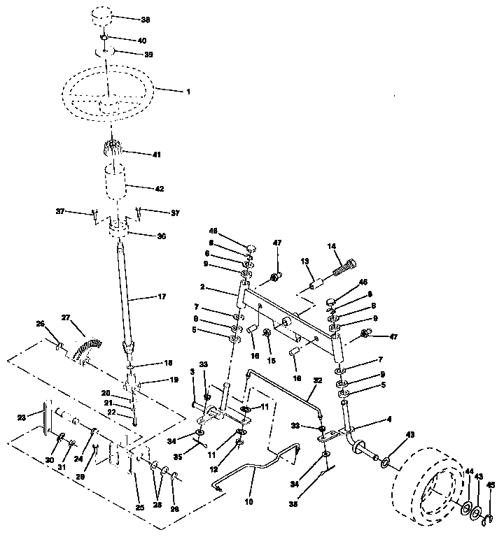 Craftsman 917257591 steering assembly diagram