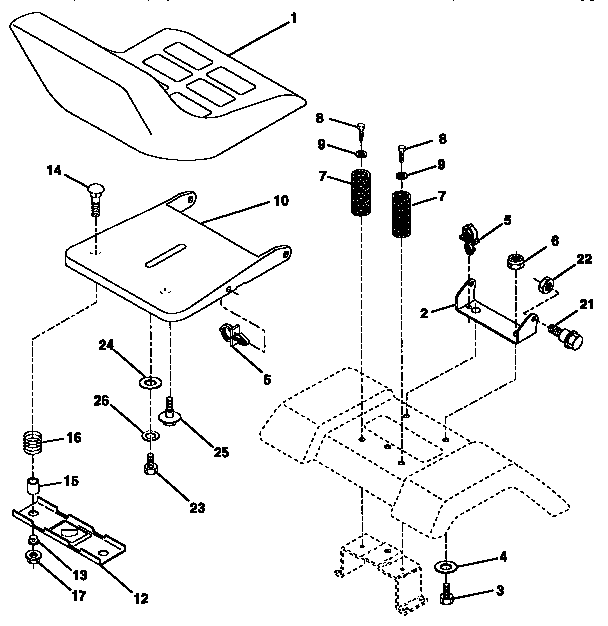 Craftsman 917257591 seat assembly diagram