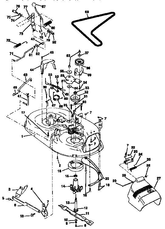 Craftsman 917257591 mower deck diagram