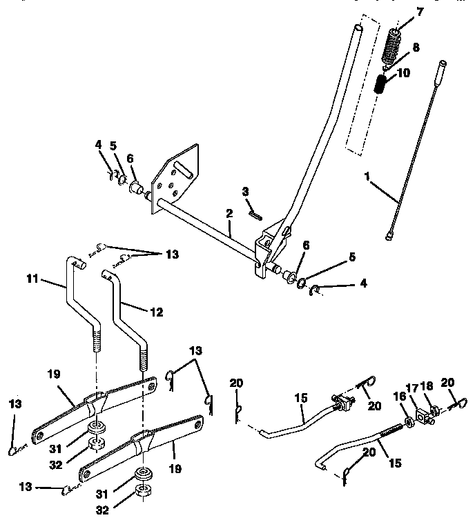 Craftsman 917257591 mower lift diagram