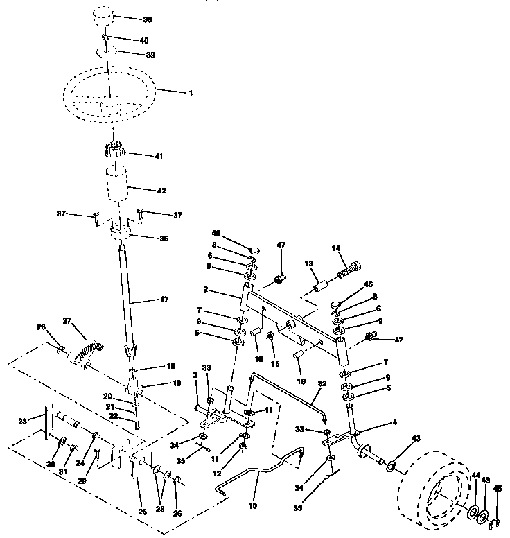 Craftsman 917257590 steering assembly diagram