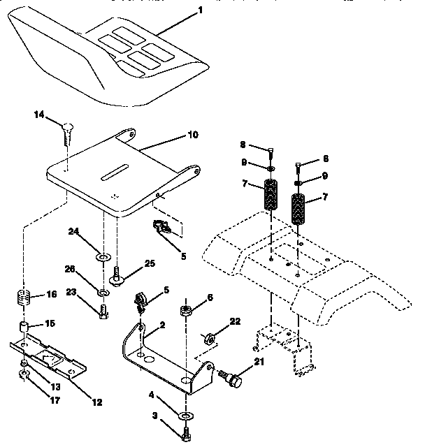 Craftsman 917257590 seat assembly diagram