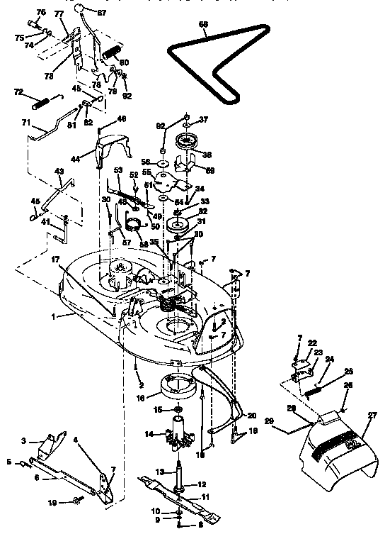 Craftsman 917257590 42" mower diagram